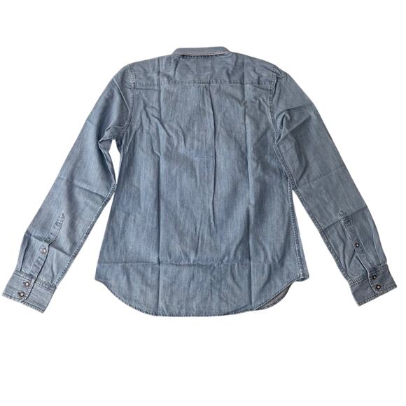 UNTUCKit Women’s Chambray Denim Button Up Shirt Blue Long Sleeve Sz 4 - Picture 2 of 4